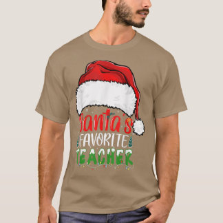 Santas Favorite Teacher Funny Christmas Teacher T-Shirt