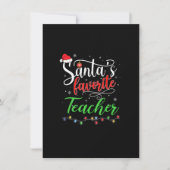 Santas Favorite Teacher Funny Christmas Weihnachts Einladung (Vorderseite)