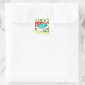 Santa's Favorite Teacher Quadratischer Aufkleber (Tasche)