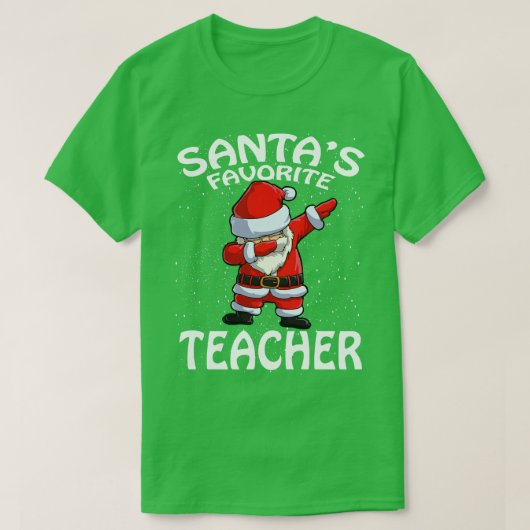 Santas Favorite Teacher Weihnachten T-Shirt (Design vorne)