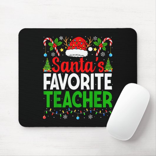 Santa's Favorite Teachers Christmas Funny Christma Mousepad (Mit Mouse)