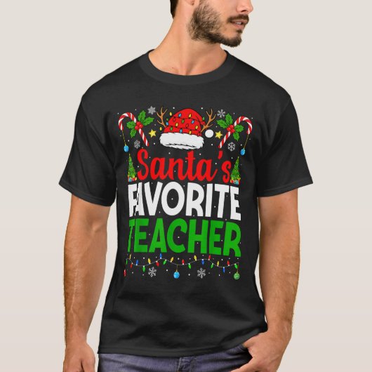 Santa's Favorite Teachers Christmas Funny Christma T-Shirt (Vorderseite)