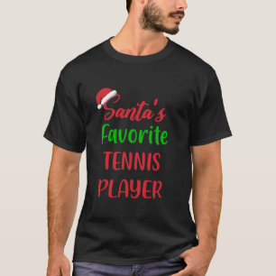 Santas Favorite Tennis Player Funny Tennis Christm T-Shirt