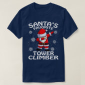 Santas Favorite Tower Climber Weihnachten T-Shirt (Design vorne)