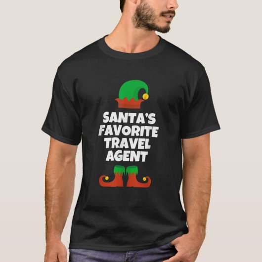 Santas Favorite Travel Agent Hat Christmas Funny F T-Shirt (Vorderseite)