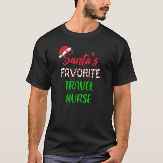 Santas Favorite Travel Nurse     Chritsmas T-Shirt (Vorderseite)