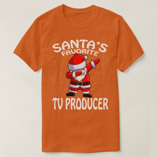 Santas Favorite TV Producer Weihnachten T-Shirt (Design vorne)