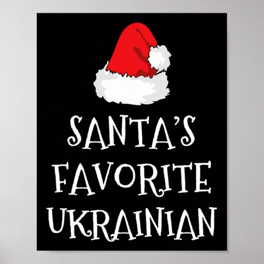 Santa's Favorite Ukrainian Christmas Funny Hat Xma Poster (Vorne)