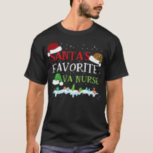 Santa's Favorite VA Nurse Funny Christmas Gift T-Shirt