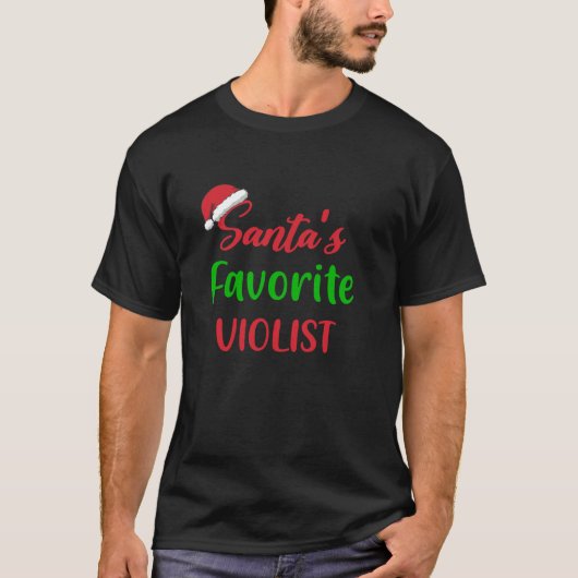 Santas Favorite Violist Funny Gift violett Weihnac T-Shirt (Vorderseite)