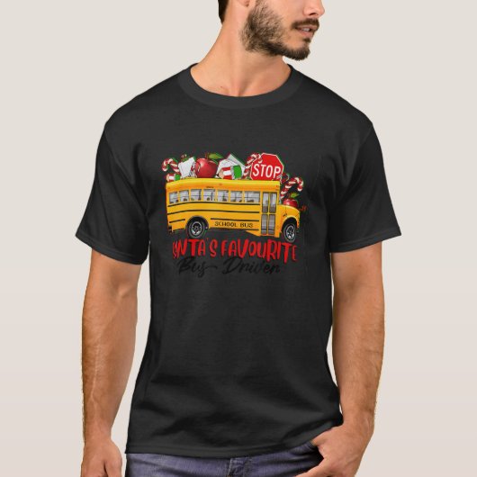 Santa's Favourite Bus Driver Christmas Delivery Ca T-Shirt (Vorderseite)