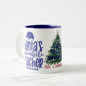 Santa's Favourite Teacher Zweifarbige Tasse (Vorderseite Links)