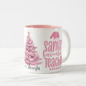 Santa's Favourite Teacher Zweifarbige Tasse (VorderseiteRechts)