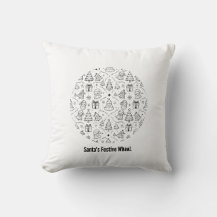 Santa's Festives Rad T-Shirt   Minimalist Kreislau Kissen