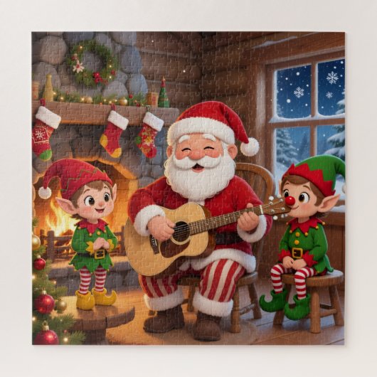 Santa's Fireside Serenade Christmas Puzzle (Vertikal)