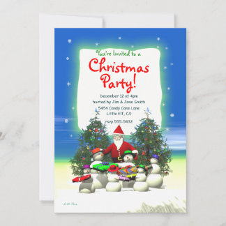 Santas First Stopp Weihnachts-Party Einladung