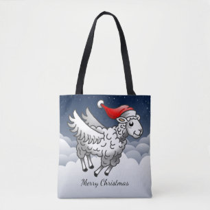Santa's fliegende Weihnachtsschafe Tasche