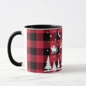 Santa's Flying Rentier Red Buffalo Karo Tasse (Links)