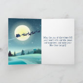 Santa's Flying Rentier Sleigh Feiertagskarte (Innenseite)