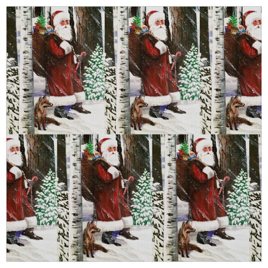 Santa's Fox Fabric Stoff (Muster)