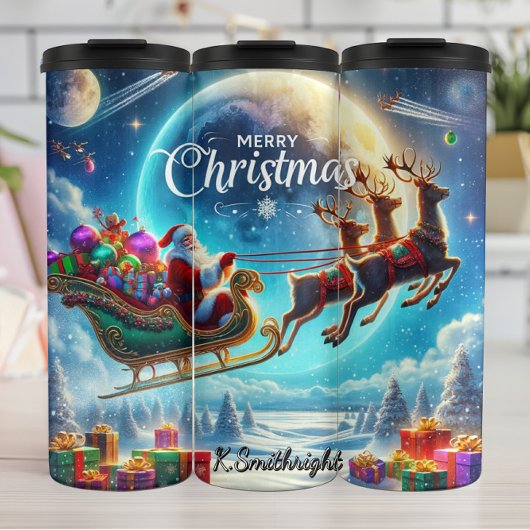 Santas Freudiger Himmelsumzug Thermosbecher