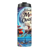 Santas friedliche Himmelsreise Thermosbecher (Vorderseite)