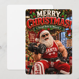 Santas fröhliche Abenteuer Schlittenglocken & Mu Feiertagskarte