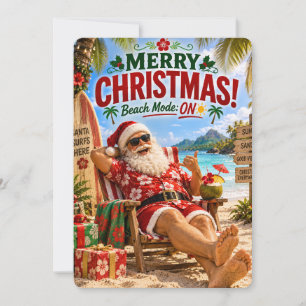Santas fröhliche Abenteuer Strand-Modus aktivier Feiertagskarte
