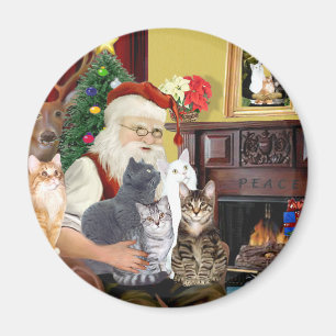 Santas fünf Katzen Magnet