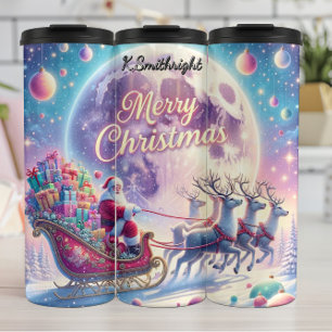 Santas galaktische Geschenkfahrt Thermosbecher