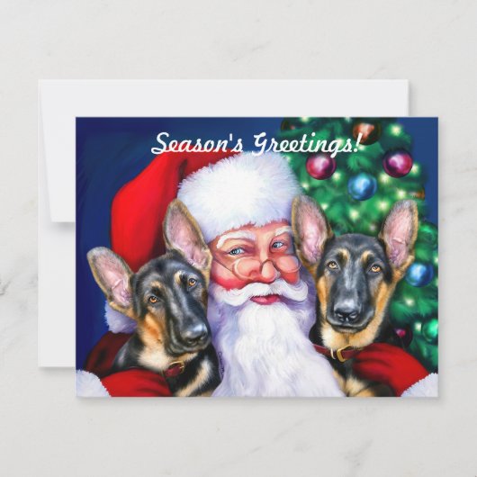 Santas German Shepherd Dogs Einladung (Vorderseite)