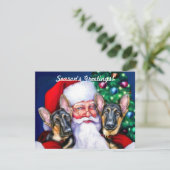 Santas German Shepherd Dogs Einladung (Stehend Vorderseite)