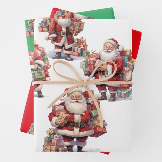 Santa's Gift Parade Wrapping Paper Geschenkpapier Set (Beispiel)