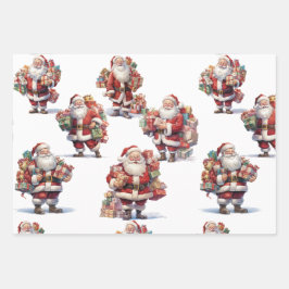 Santa's Gift Parade Wrapping Paper Geschenkpapier Set