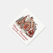 Santas Gingerbread Weihnachtsdorf Serviette (Ecke)