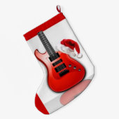 Santas Gitarre Weihnachten Strumpf Großer Weihnachtsstrumpf (Rückseite (Hängend))