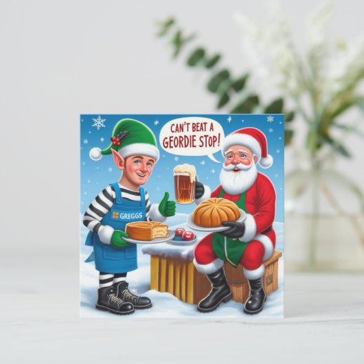 Santa's Greggs Feiertagskarte (Stehend Vorderseite)