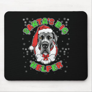 Santa's großer Helfer Great Dane Hunde Liebhaber W Mousepad