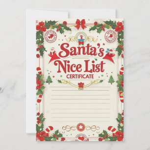 Santas Gute-Liste-Zertifikat   Offiziell Einladung