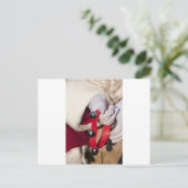 Santas Hands Feiertagspostkarte (Stehend Vorderseite)