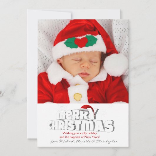 Santa's Hat Foto Holiday Card Feiertagskarte (Vorderseite)