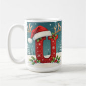 Santa's hat Monogrogram initial U merry Christmas Kaffeetasse (Links)