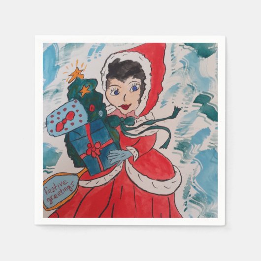 Santas Helfer Papier Serviette (Vorderseite)