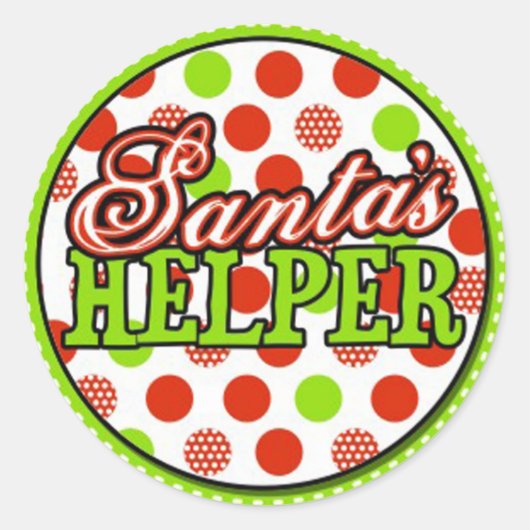 Santas Helfer Runder Aufkleber (Vorderseite)