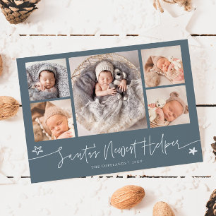 Santa's Helfer Weihnachts-Schiefer-Geburt  Feiertagskarte