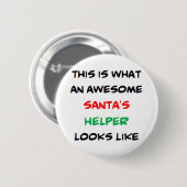 santa's helper, awesome button (Vorne & Hinten)