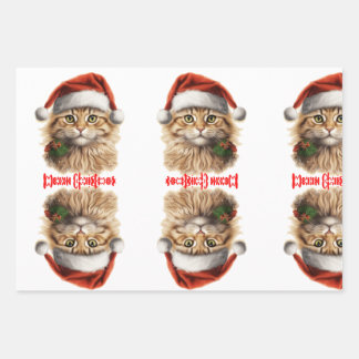 Santa's Helper Cat Cadeaupapier Vellen Set Geschenkpapier Set