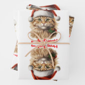 Santa's Helper Cat Cadeaupapier Vellen Set Geschenkpapier Set (Beispiel)