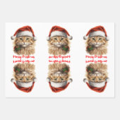 Santa's Helper Cat Cadeaupapier Vellen Set Geschenkpapier Set (Vorderseite)