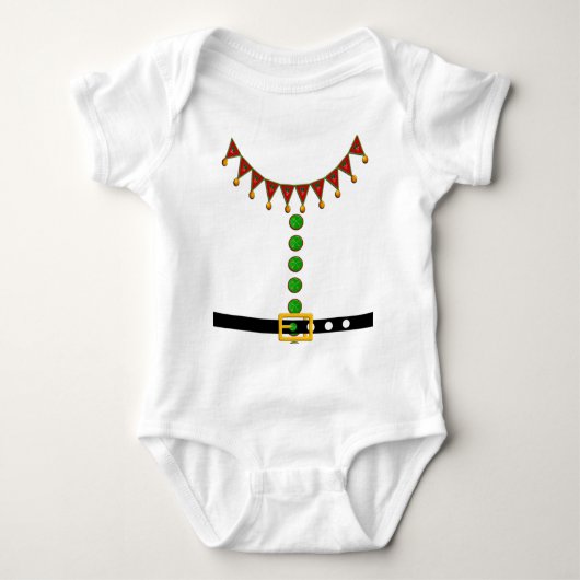 Santa's Helper Elf Costume Baby Strampler (Vorderseite)